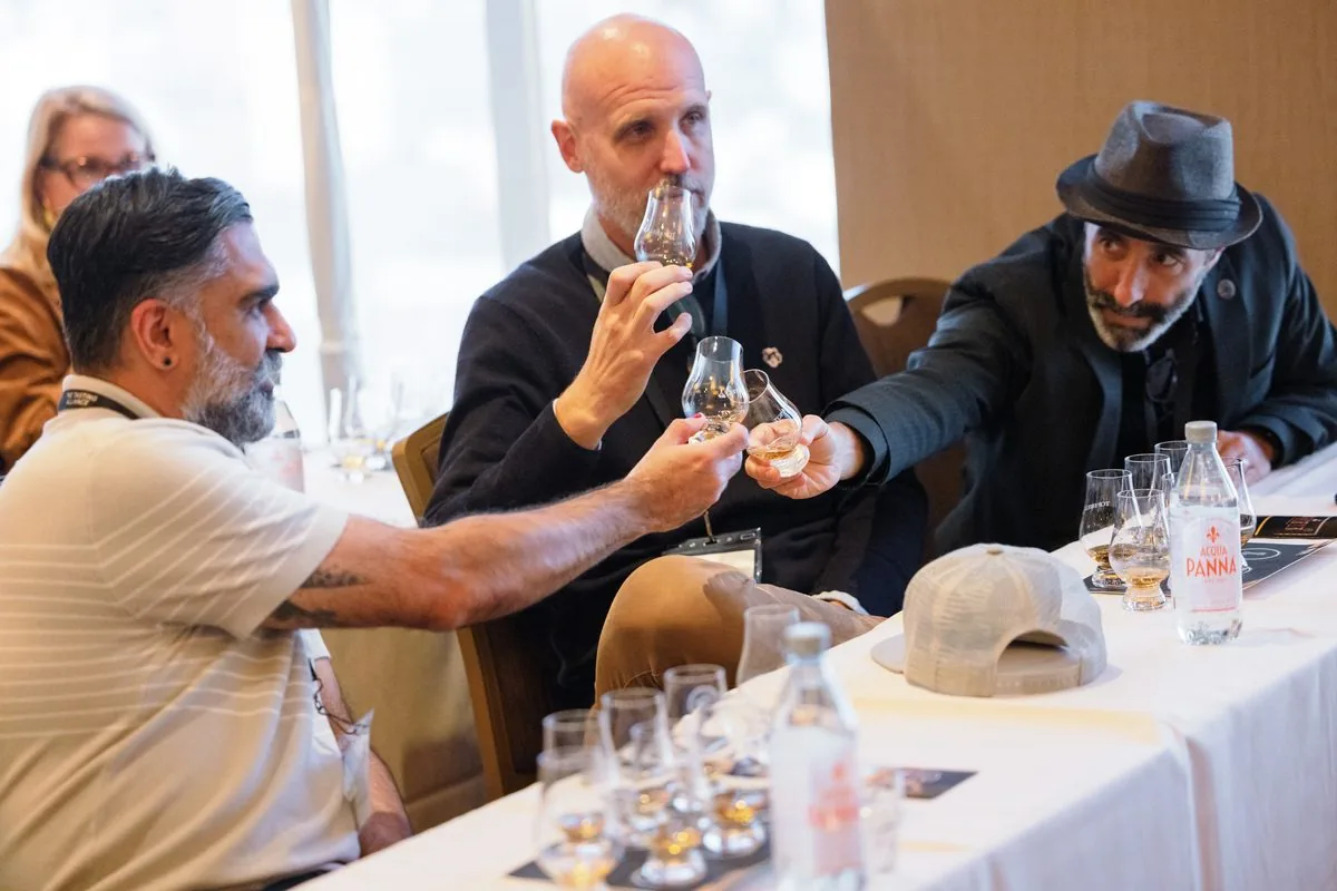 Spirits judges tasting at competition